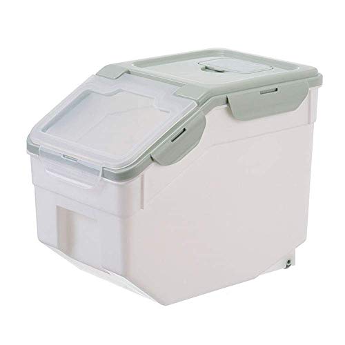Venus valink Comida para Perros Contenedor Cubo Comedero Almacenamiento Anti-Oxidation Grande Capacidad a Prueba de Humedad Mascota Almacenaje Caja, Sellado Barril, Seco Contenedor, Gato - Verde