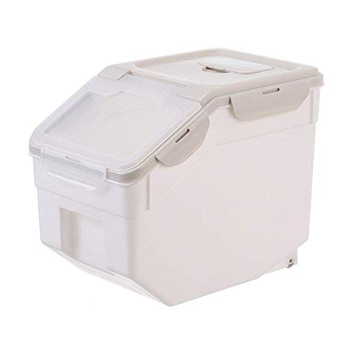 Venus valink Comida para Perros Contenedor Cubo Comedero Almacenamiento Anti-Oxidation Grande Capacidad a Prueba de Humedad Mascota Almacenaje Caja, Sellado Barril, Seco Contenedor, Gato - Gris