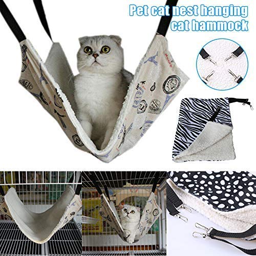Venus valink Hamaca grande para gatos con diseño de leopardo, para colgar en jaula, para gatos o hurones