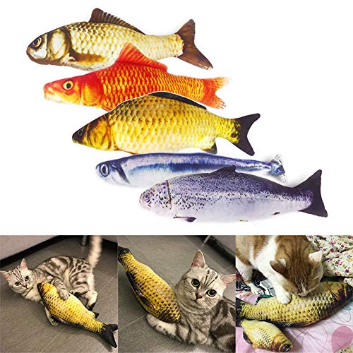 Venus valink - Juguete de Peluche 3D para Gatos, Peces y Gatos, simulación de Peces, Juguete para Masticar Peces y Jugar a los Gatos, Herramienta de Entrenamiento para Jugar a los Gatos