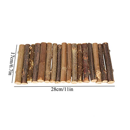 ViaGasaFamido Hamster Chew Bridge Toy, Escalera de Madera Reptile Hiding House Fence Puente de Escalada para Reptil Lagarto Tortuga Ratones Roedores Pequeño Animal Hedgehog Chew Toy(Metro)