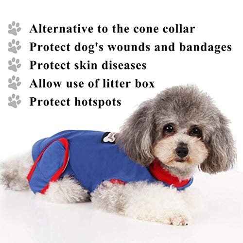 VICTORIE Mascotas Trajes De Recuperación Quirúrgica Ropa Chaleco De Recuperación Gatos Y Perros Azul XL
