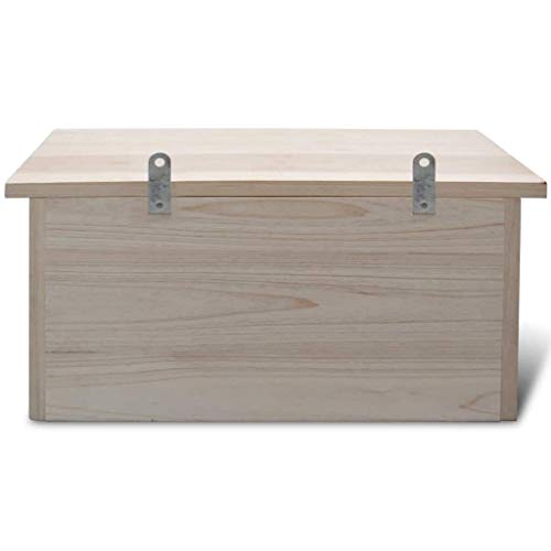 vidaXL Caja Casa Nido para Gorriones Pájaros 3 Cámaras Madera Maciza Adorno Jardín