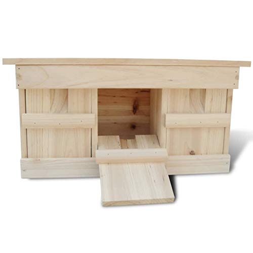 vidaXL Caja Casa Nido para Gorriones Pájaros 3 Cámaras Madera Maciza Adorno Jardín