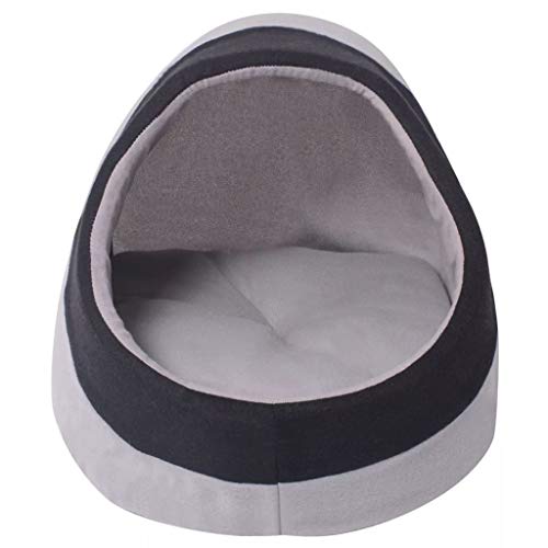 vidaXL Cama para Mascotas Tipo Nido para Gatos con Cojín Gris y Negro Talla L