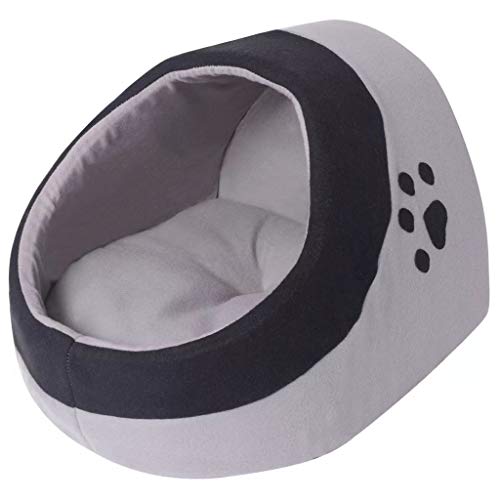 vidaXL Cama para Mascotas Tipo Nido para Gatos con Cojín Gris y Negro Talla L