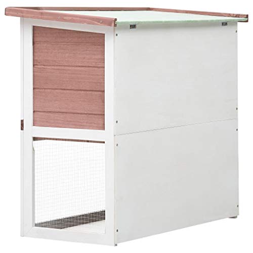 vidaXL Madera Jaula Conejera con 1 Puerta Casita Caseta de Animales Pequeños Mascotas Gallinero Protección Refugio Impermeable Marrón