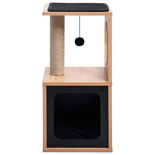 vidaXL Rascador para Gatos con Alfombra Rascadora Casita Poste de Sisal 60 cm