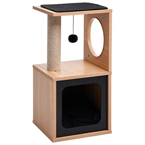 vidaXL Rascador para Gatos con Alfombra Rascadora Casita Poste de Sisal 60 cm
