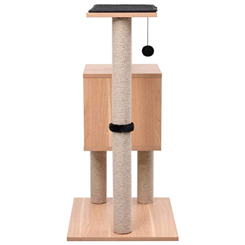 vidaXL Rascador para Gatos con Alfombra Rascadora Casita Poste de Sisal 82 cm