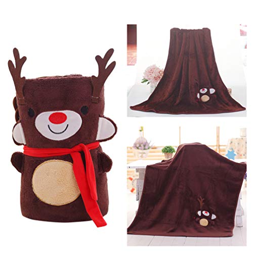 VILLCASE Manta Cálida para Mascotas para El Invierno Manta para Mascotas con Temática de Renos Navideños Alfombrilla para Dormir para Perros Grandes Suministros de Invierno para Mascotas