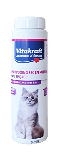 Vitakraft Champú seco sin aclarado en polvo para gato manzana 150 g