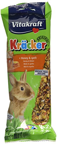 Vitakraft Kracker Conejo Pequeño Animal Comida Miel Espelta, Pack de 5