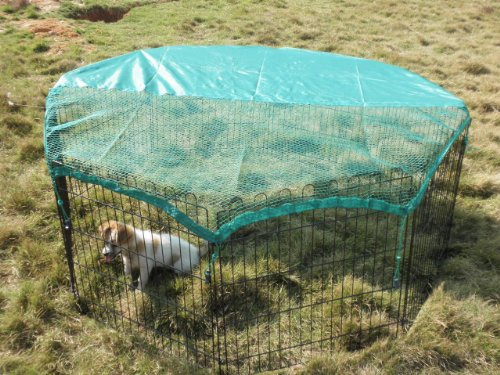 VivaPet Exterior Octagon con protección solar red para mascotas, Negro/Plata