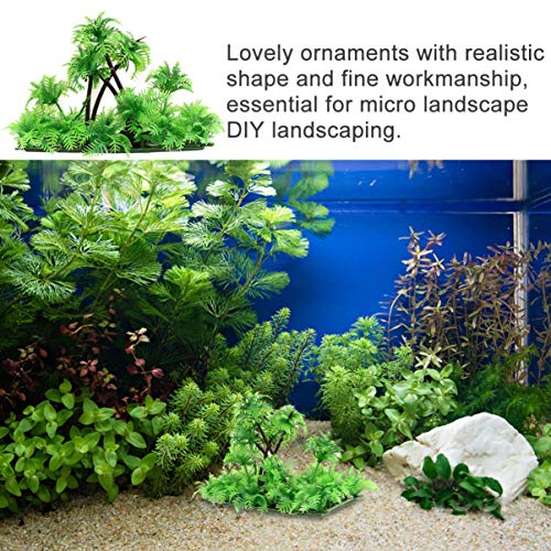 VJRQM Plantas De Pecera De Plástico Artificial Cocotero Palmera Agua Acuática Hierba Planta Decoración Ornamento para Acuario Pecera