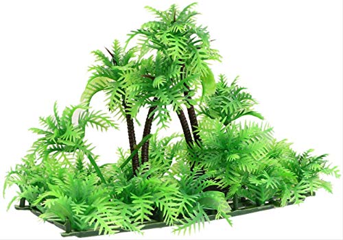 VJRQM Plantas De Pecera De Plástico Artificial Cocotero Palmera Agua Acuática Hierba Planta Decoración Ornamento para Acuario Pecera