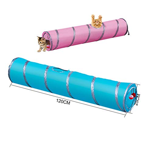 VQAGDV Juguete Túnel para Gatos Mascota Tubo Túnel para Mascota PlegableJuguete Interactivo Chute Cat Tube Toy, Colorful Cat Toy Kit Mascota Túnel Plegable (Color : Dark Blue 2 Holes)