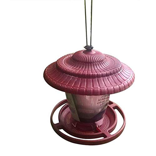WANGIRL Suministros de Mascotas Impermeable Colgando Perezoso Aves Comederos Pájaros Plastico Durable Bandeja Comedero Decorar Terraza Balcón Jardín (Color : Red)