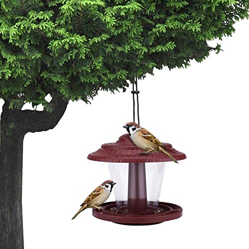 WANGIRL Suministros de Mascotas Impermeable Colgando Perezoso Aves Comederos Pájaros Plastico Durable Bandeja Comedero Decorar Terraza Balcón Jardín (Color : Red)