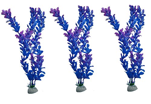 warenplus2014 Juego de 3 Acuario Decoración Plantas, color morado