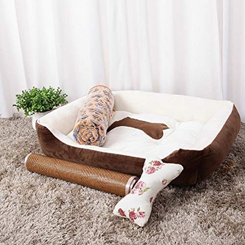 WEILAN, Caseta para Perros Four Seasons Arena para Gatos General Alfombrilla para Mascotas Peluche para Perros pequeños y Grandes Invierno cálido Suministros para Perros Cama