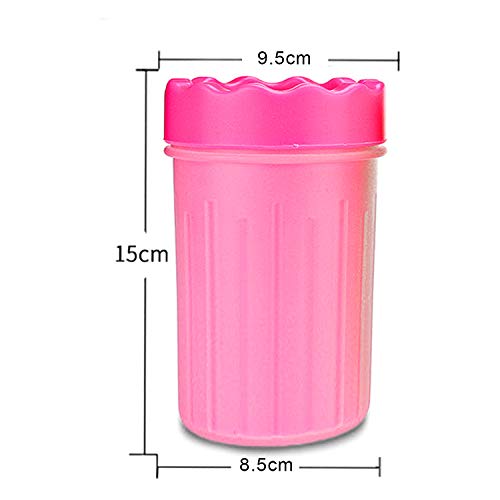 WELLXUNK® Limpiador Patas Perro Mascota, Mascota portátil Limpiador, Taza de Limpieza para Mascotas, Limpia Patas Perro Portátil para Limpiar Pies Sucios de Mascotas(Rosado)
