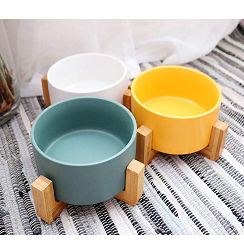 WENY Cuencos De Cerámica para Perros Cuenco De Perro con Comedero para Perros De Pie Armonía Cuenco De Perro para Gatos Perrito Comida para Perros Y Alimentación De Agua,Verde