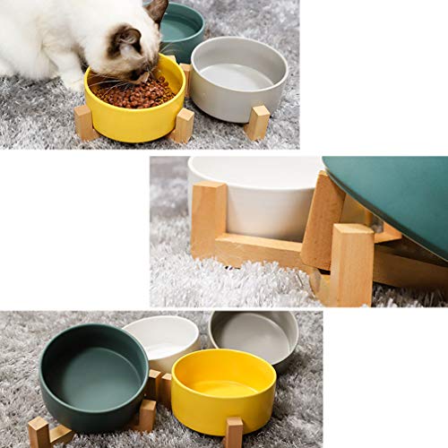 WENY Cuencos De Cerámica para Perros Cuenco De Perro con Comedero para Perros De Pie Armonía Cuenco De Perro para Gatos Perrito Comida para Perros Y Alimentación De Agua,Verde