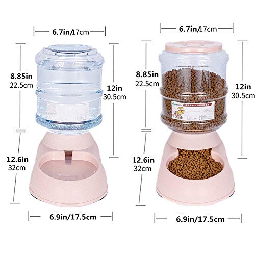 WESDOO Comedero Automatico Gatos Comederos para Gatos Fuente de Agua para Gato Gatito Alimentos alimentación Pet dispensador de Agua Pink,Feeder Set