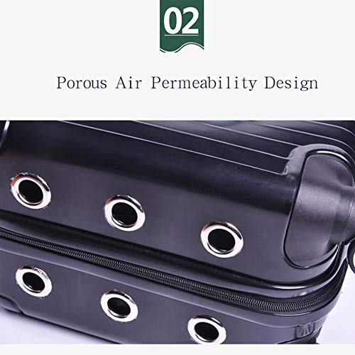 WFIZNB 4 Colores Mascota Perro Mochila Porta Gato Carrito Bolsa de Viaje Gato Carro Caso Cuatro Ruedas Portátil Perro Gato Carro Bolsa de Viaje,Azul