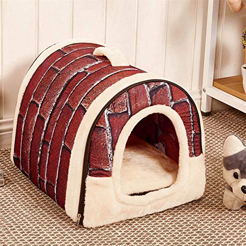 WFWUK Cama Gato Cueva Caseta Perro Interior Pequeño Gato Cama Tienda de Mascotas Cama Cama de Veterinario para Perros Perro sofá Cama Suave Cama del Perro Vintage