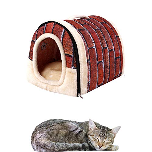 WFWUK Cama Gato Cueva Caseta Perro Interior Pequeño Gato Cama Tienda de Mascotas Cama Cama de Veterinario para Perros Perro sofá Cama Suave Cama del Perro Vintage
