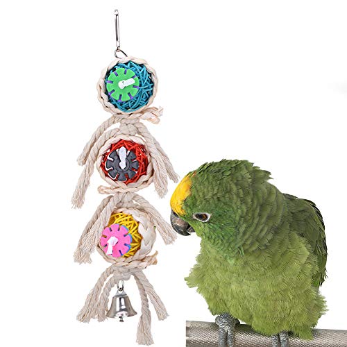 WFZ17 Juguete de Masticar para Loro, Cuerda de ratán para pájaros, Loros, periquitos, cacatúas, Escalada, Jaula de Juguete, decoración