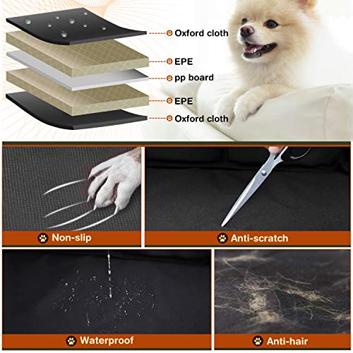 Wimypet Protector de Asiento de Coche para Mascota, Refuerzo de Coche para Perros, Asiento del Coche de Seguridad para Mascotas - 59x49x46 cm, Resistente al Agua y Duradero con Cinturón de Seguridad