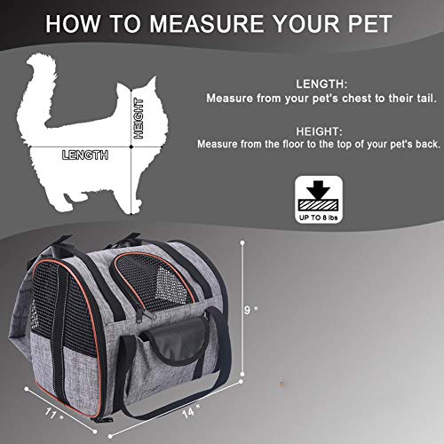 WLDOCA Mochila de Transporte para el pequeño Perro del Gato, Bolso Plegable Lavable Plegable para el avión de Viaje Tren Tren Avión homologado