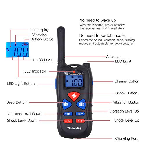 Wodondog Collar Adiestramiento Perros Remoto de 500 Metros