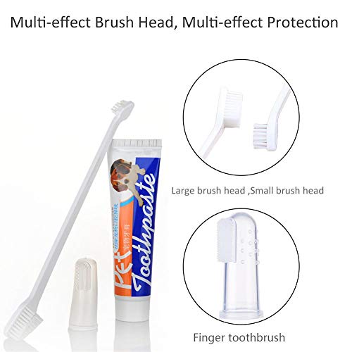 Wood.L Conjunto De Pasta Dental para Cepillos De Dientes para Mascotas Higiene Bucal para Perros Y Perros Limpieza Dental Pasta De Dientes Comestible Cepillo De Dientes