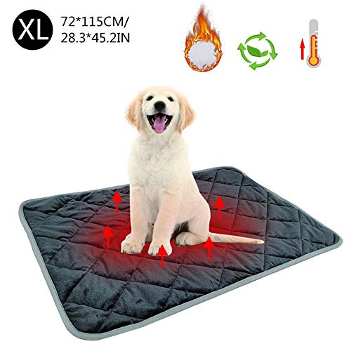 Wood.L Manta Autocalentable para Gatos & Perros, Manta Eléctrica para Mascotas Prueba De Agua Almohadillas, Manta Térmica, Sin Electricidad Y Baterías, Cojín De Calor, Ecológico