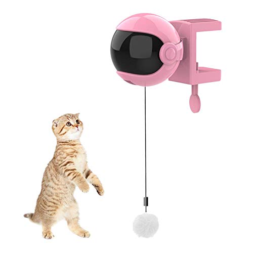 Woolves Smart Interactive Funny Toys for Cat, Juguete eléctrico de Bola móvil Kitty Chaser, Juego de Captura de Juguete con Varilla de Resorte de elevación automática para Entrenamiento de Gatitos