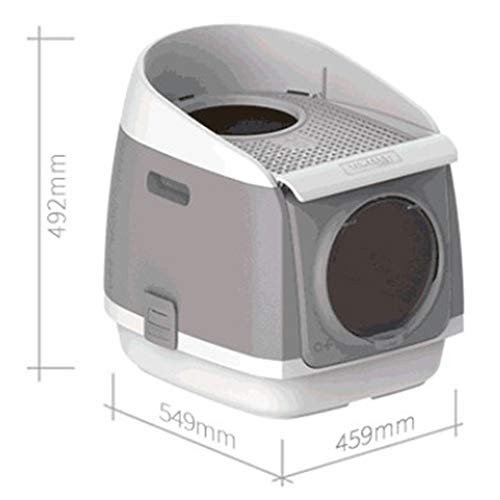 WPETM Cabina Lavabo de Arena para Gatos Completamente Cerrado Olla Aseo para Gatos con Tapa contra Salpicaduras Caja de Arena para Gatos Tocador para Gatos,Azul