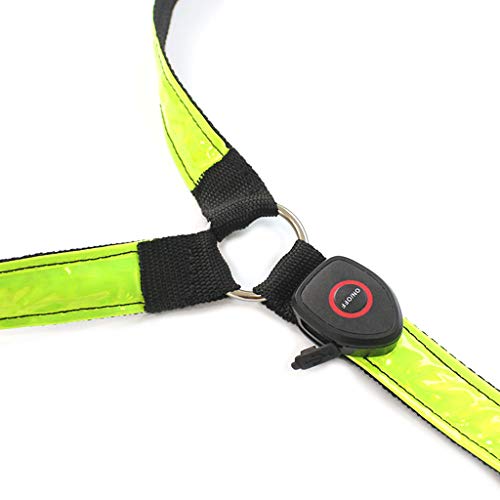WT-DDJJK Arnés de Correas de Caballo, arnés de Correas de Caballo, Collar, coraza, cinturón de Pecho con luz LED Segura y Visible Nocturna