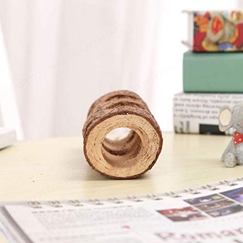Wuyee 1 Unids Tono de Madera Hamster Jerbos Tubo de Túnel de Madera Natural Pájaro Gato Conejo Jugando Juguete 15 cm Durable y Práctico