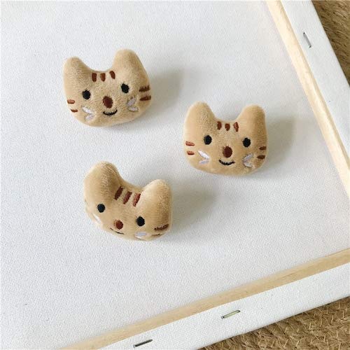 WZhen Cat Face Design Cat Toy Catnip Cookie Cat Pillow - Abeja Amarilla Brillante