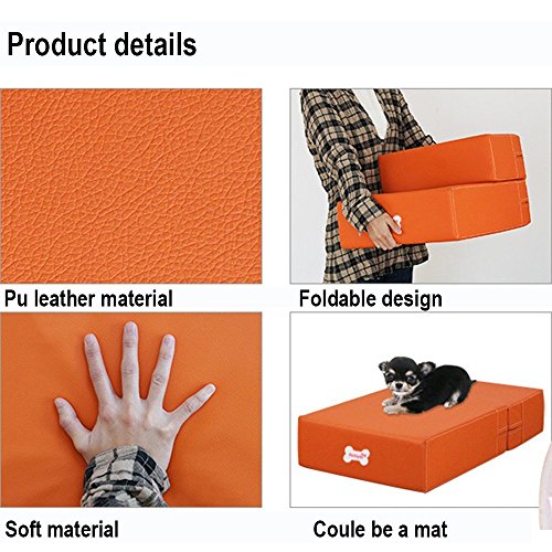 XCXpj Escalera Plegable para Mascotas, Perros, Gatos, Peldaños y Peldaños para Perros Pequeños (Dos Pasos, Color Rojo)