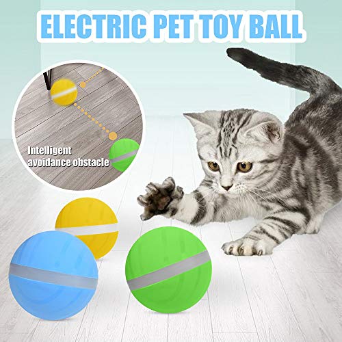 XD7 Pelota eléctrica USB para Mascotas, Juguete Interactivo Inteligente para pergamino, Bola de Flash con Ruedas, Juguete mágico