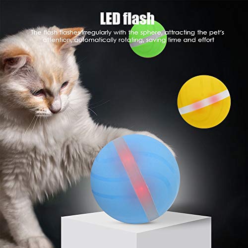 XD7 Pelota eléctrica USB para Mascotas, Juguete Interactivo Inteligente para pergamino, Bola de Flash con Ruedas, Juguete mágico