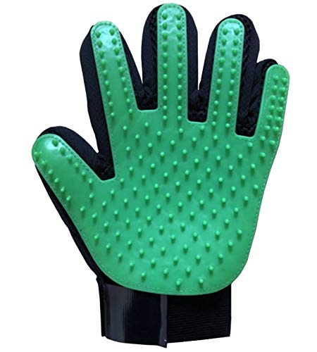 xiahe Guantes de silicona para mascotas con cepillo de pelo de perro suave y eficiente para el cuidado de mascotas guantes de baño de perro gato suministros de limpieza guantes (verde)