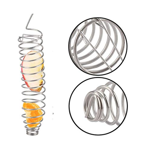 Xiuyer Brochetas Frutas Pájaros, 3pcs Acero Inoxidable Colgar Fruta Vegetal Carne Comedero Pájaros Espiral Brocheta Verduras Loros Alimento Palitos Cestas Alimentos para Loros Cacatúas Pájaros