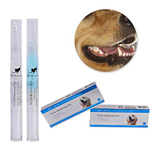 Xliang Conjunto de bolígrafo para blanquear los Dientes de Mascotas, Dientes de Gato y Perro, Limpieza de Plantas Naturales, eliminación del sarro
