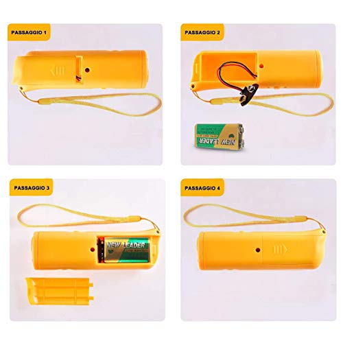 Xumier 2pcs Portátil para Detener Ladridos Ahuyentador Perros por Ultrasonido LED y Entrenador Dispositivo 3 en1Dispositivo Entrenamiento Perro para Entrenamiento Campamento al Aire Libre